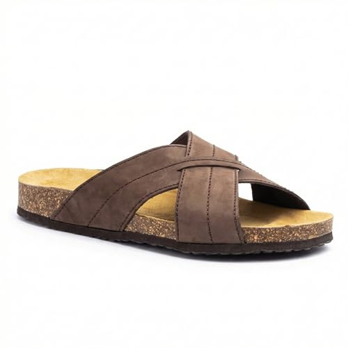 Sandalias de Hombre con Tiras Cruzadas y Plantilla Ergonómica Cómoda | Suela Antideslizante y Flexible | Calzado Casual de Verano Fabricado en España para Playa y Ciudad