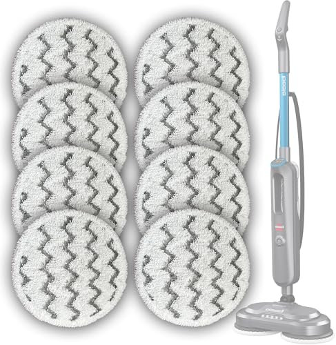 Funtin 3897A rotierende Wischmopp-Pads, kompatibel mit Bissell SpinWave SmartSteam Scrubbing Dampfreiniger, waschbare, wiederverwendbare Mikrofaser-Nachfüllpads (8er-Pack)