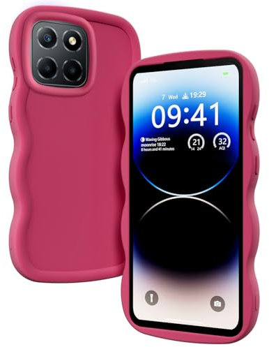 PanXCase Cover per Honor X8 5G / Honor X6 / Honor 70 Lite - Custodia Silicone Disegni Ondulato Carino, Slim Morbida Sottile Donne Ragazze Antiurto Antigraffio Case (Rosso)
