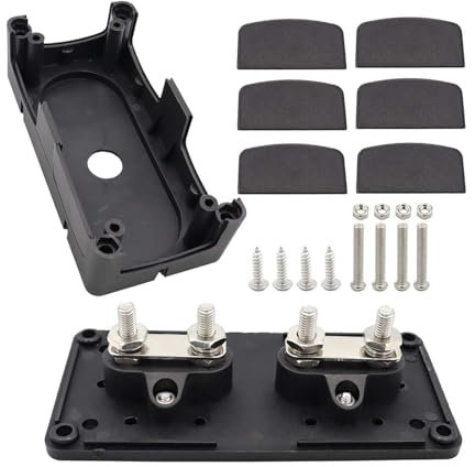 Fenteer Generischer Stromverteilungsblock, max, 300 A, Sammelschienen-Sammelschienenklemmenblock für Marine, Schwarz M6