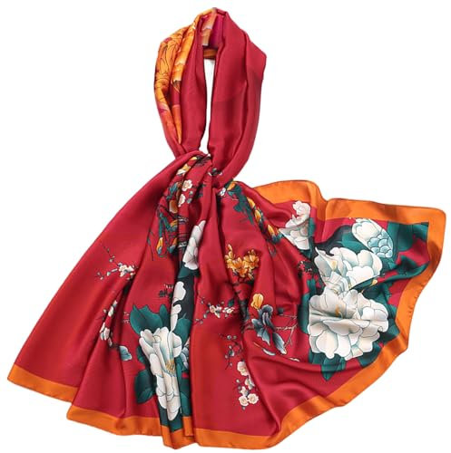 FAIRYGATE Halstuch Damen Seide Schal Tuch Frühling Stola Elegante Seidentuch Schals und Tücher Leichter Seidenschal Geschenk für Liebhaber Kollegen 87029
