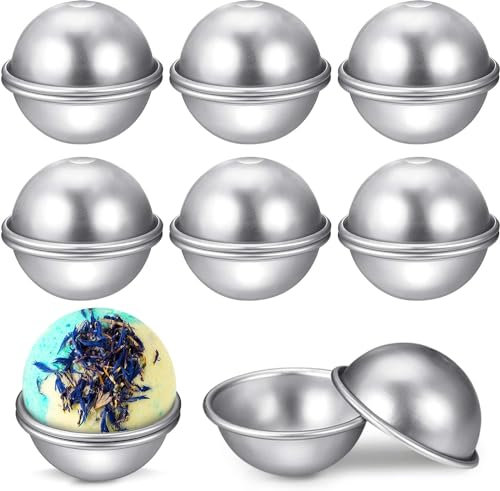 16 Stücke Badebomben Selber Machen - 7cm DIY Badebomben Formen Bath Bomb Molds Kit, Aluminium Badekugeln Form Seifenform Molds, Seife Selber Machen Kinder (8 Sets)