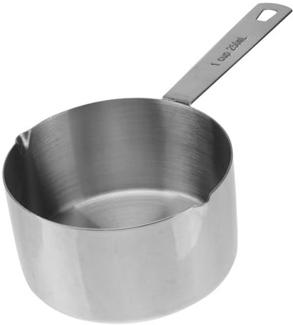 OFFSCH 1stk Topf Espressokanne Eierpfanne Seitliche Saucenbecher Pfannkuchen Bratpfanne Mit Antihaftbeschichtung Krüge Flüssiger Messbecher Pfanne Mit Deckel Ofen Rostfreier Stahl Silver