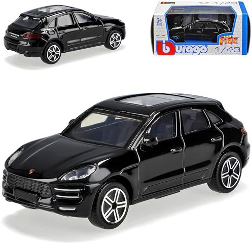 alles-meine.de GmbH Porsche Macan Turbo Schwarz Ab 2014 1/43 Burago Modell Auto mit individiuellem Wunschkennzeichen
