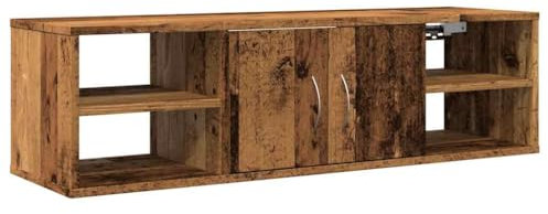 vidaXL Armario de Pared Madera contrachapada Envejecida 101x30x29 cm, Armario, Vitrina, Armario de almacenaje con Puerta, Armario de almacenaje