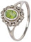 mantraroma Damen Ring Silber mit Stein Peridot Edelstein grün dezent verspielt