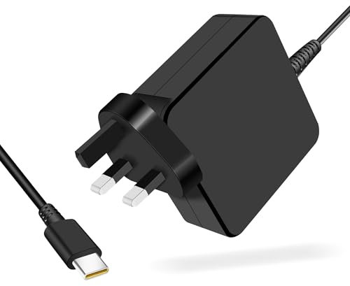 65W USB C Power Adapter Compatible with Lenovo Thinkpad X1 Carbon/Yoga, Asus ZenBook, MacBook Pro/Air, Huawei Matebook, HP Spectre 45W Laptop Charger