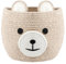 Bear Storage Basket Cotton Corded Rope Toy Organizer Boxes Large Laundry Baskets Foldable Storage Container with Built in Handle Gift Basket for Kids Baby, Nursery Decor, 27×27×22cm