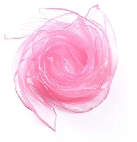 YKAFADE 12 Stück 60 x 60cm Square Jongliertücher -Seidentücher Gymnastiktücher Jonglier Tücher Schals Tanztücher Performance Schals für Sensorisches Werkzeug Kindergarten Kindershow -Rosa