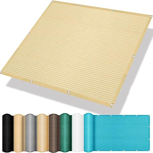 Sichtschutz für Den Balkon 90 x 600 cm Abschattung Reißfest Robust Balkon Sichtschutz Blickdicht Leicht Und Haltbarkeit für Pool Pergola, Sandgelb
