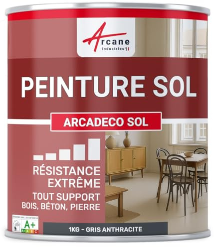 ARCANE INDUSTRIES Pintura para suelos interiores poliuretano, multisoportes ARCADECO - 1683 - Gris Antracita - RAL 7016