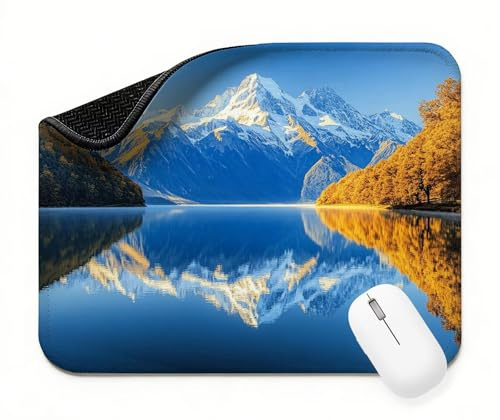 Mini Mouse Mat 24x16 inch, Mouse Mat Blue Lake, Thick Anti-slip Rubber Base Waterproo Mousepad, Small Gaming Desk Mat, Keyboard Mat, Improved Precision and Speed, Home Travel, Gifts for Women t0s-184