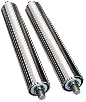 2-pack omotoriserade transportrullar av rostfritt stål