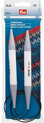 Prym 211317 Rundstricknadeln KST 80 cm 15,00 mm grau Rundstricknadel, Kunststoff, 15 mm