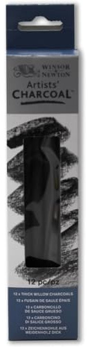 Winsor & Newton Artists' Willow Charcoal, Thick, Box of 12