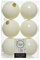 6 Weihnachtskugeln Christbaumkugeln Kugeln Baumkugeln wollweiß bruchfest 80mm …