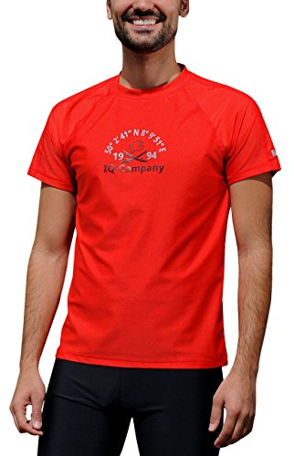 iQ-UV Shirt Herren Loose Fit Rot L – UPF 50+ UV-Schutz Rashguard für Wassersport – Schwimmshirt für Herren aus recyceltem Material – Surf-Shirt für Männer – atmungsaktiv & schnelltrocknend