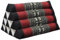 Coussin triangle importé de thaïlande, oreiller, Noir/Rouge avec éléphants (81600)