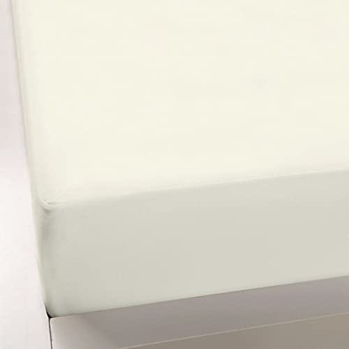 Formesse – Bella Gracia Alto Jersey Spannbettlaken Boxspringbett 180x190-200x220cm - bis 40cm Höhe - 97% Baumwoll-Kompaktgarn und 3% Elastan/Spannbetttuch aus Deutschland – Farbe Wollweiß