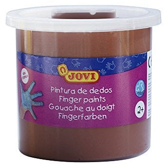Jovi Estuche, 5 Botes con Pintura de Dedos, 125 ml, Color marrón (56012)
