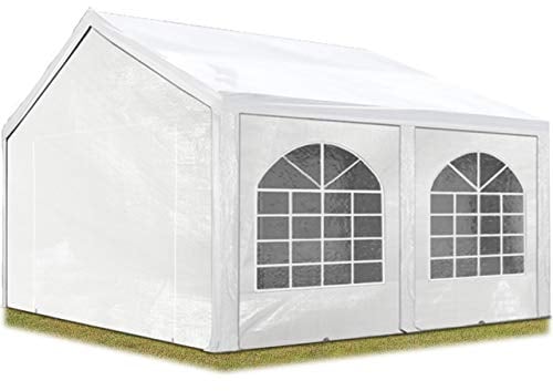 Tente de réception 3x4 m, Toile de Haute qualité PE 450 N Blanc Construction en Acier galvanisé avec raccordement par vissage