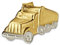 CLEVER SCHMUCK Goldener einzelner Herren Ohrring als Ohrstecker LKW Truck 11 x 7 mm bicolor 333 GOLD 8 KARAT (1 Stück) im Etui sand