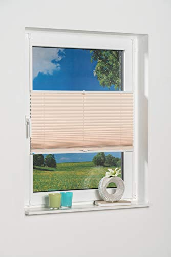 K-home Klemmfix-Plissee Palma Creme 40 x 130 cm +++Verdunklung+++