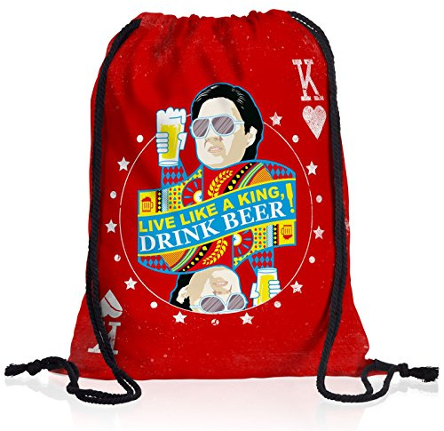 style3 Live Like a King! Drink Beer! Rucksack Tasche Turnbeutel Sport Jute Beutel Lebe wie EIN König! Trinke Bier! Chow Hangover Las Vegas, Rucksack Farbe:Motiv 1