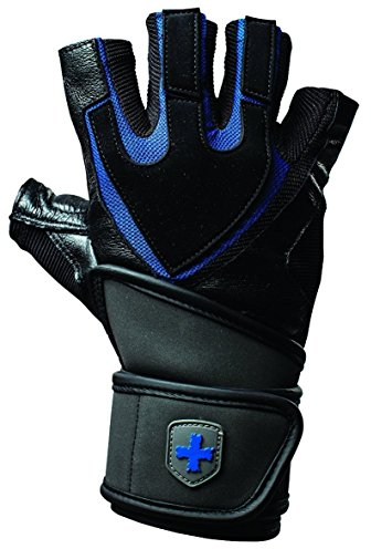 Harbinger Herren 360135 Qualität Fitnesshandschuhe Für Gewichtheber, Schwarz/Blau, One-Size