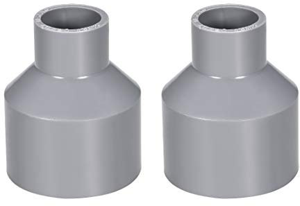 sourcing map Réducteur de Tuyau PVC DWV Hub 40 Gris 20mm x 40mm Douille 2Pcs