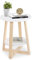 Kleine Beistelltische Weiss, Rund Beistelltisch 2 Tiers Nachttisch mit Stauraum Moderner Telefontisch Holz Kaffeetisch Sofatisch Klein für Wohnzimmer Schlafzimmer Garten Weiß 40×40×50.5 cm