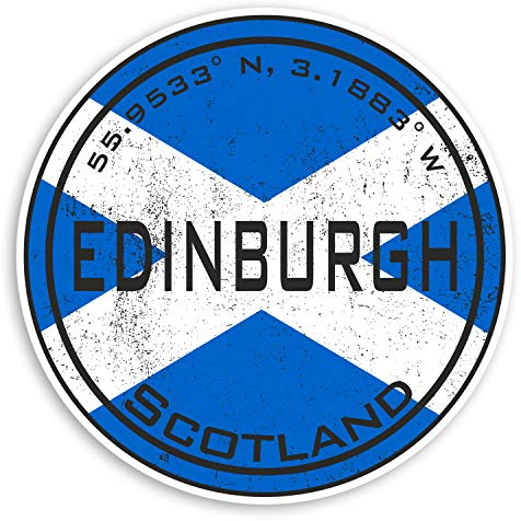 2 x 10cm Edinburgh Scotland Vinyl Stickers Scottish Flag Sticker Luggage #20416 (10cm Wide)