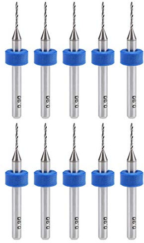 sourcing map PCB Drill Bits 0.9mm Tungsten Carbide Rotary Tool Jewelry CNC Engraving Print Circuit Board Micro Drill Bits 1/8 Inch Shank 10 Pcs