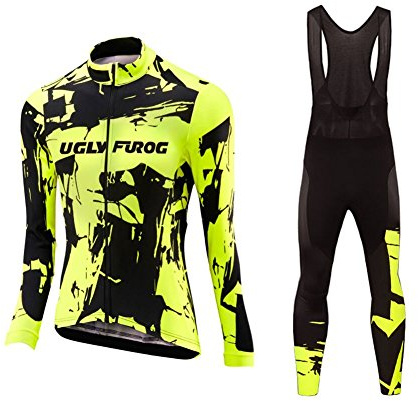 UGLY FROG RTWL01 Women's Cycling Clothing Set Long Winter Cycling Jersey Suits Cycling Jacket and Cycling Shorts Inner Plush Thermal