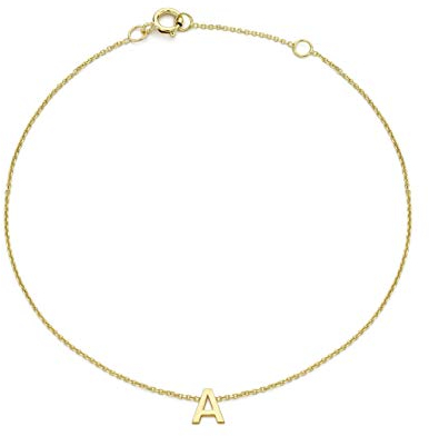 CARISSIMA Damen-Armband Petite Buchstabe 'A' 9kt verstellbar 15-18cm