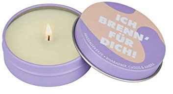 Massagekerze Rhabarber + Cassis + Ambra „ICH BRENN FÜR DICH!“