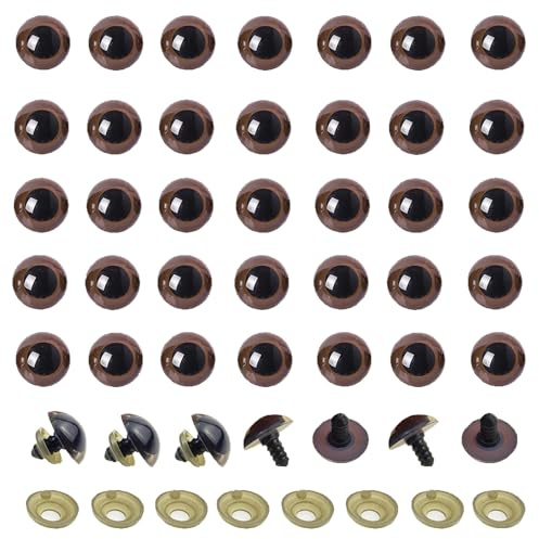100 STÜCKE Sicherheitsaugen aus Kunststoff DIY Nähen Basteln herstellen Basteln Augen(20mm Braun)