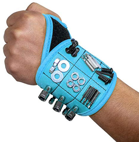 AIHOME - Pulsera magnética con 9 potentes imanes para sujetar herramientas, tornillos, clavos, taladro, artritis, manitas carpintero, etc.