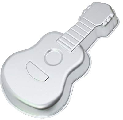 ZDYWY Gitarrenform, Aluminium, 41,5 cm, 3D-Backform, Kuchenform, Geburtstagskuchenform – Gitarre