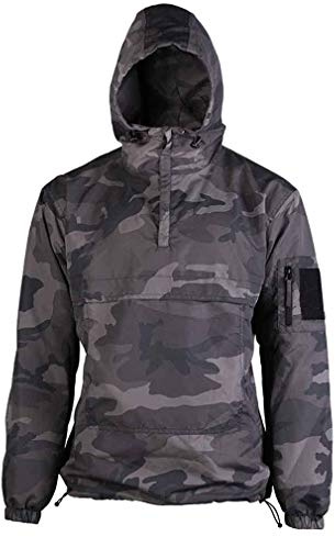 Mil-Tec Herren Combat Anorak Summer Windbreaker • Leichte Schlupfjacke mit Kapuze • Wetterfester Windbreaker für Herren • Taktische Outdoorjacke • Coyote/Schwarz/Oliv, S–3XL