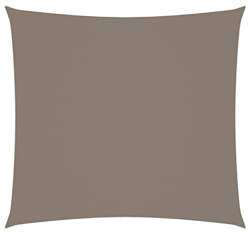 vidaXL Toldo Parasol Lona Protector Solar Sombra de Patio Jardín Terraza Balcón Parque Exterior de Vela Cuadrado de Tela Oxford Gris Taupe 3x3 m
