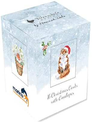 Wrendale Designs Hare Fox Robin Hirsch Charity Mini Box 16 Karten Set 9 x 7 cm