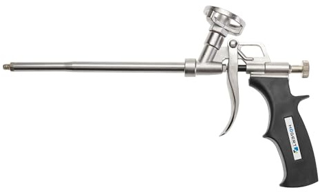 Högert Technik Montageschaum-Pistole Metallpistole PUP M3, robuste Schaumpistole für PU-Schäume, Bauschaumpistole zum effizienten Verarbeiten von Pistolenschäumen, langlebig aus Metall