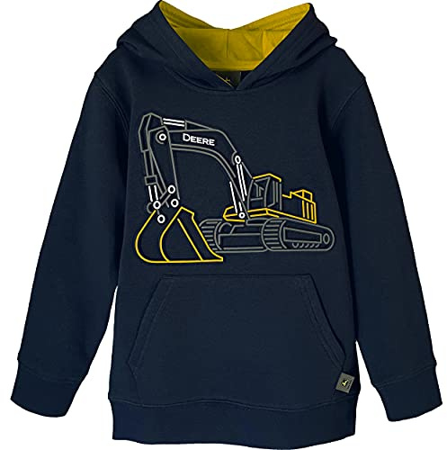 John Deere Boys' Toddler Fleece Pullover Hoodie Hooded Sweatshirt, Ombre Blue, 2 Years