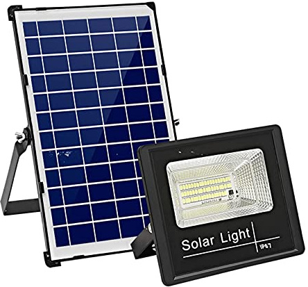 WKZ Faro Pannello Solare 300w 400W 600W 800W 1000W 1200W 1500W, Faretto Solare LED con Display di Ricarica+Telecomando+Filo di Rame da Cinque Metri,luci Solari Giardino(Size:400W)