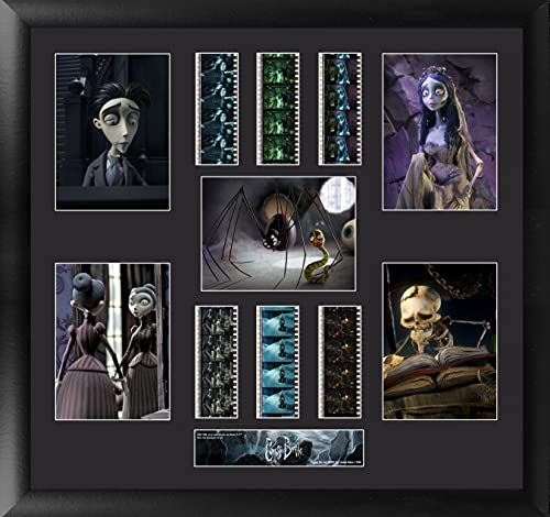 Tim Burtons Corpse Bride Filmzellen-Montage, gerahmte Wandkunst, Präsentation mit sechs (6 x 35 mm) Filmstreifen, offizielles Lizenzprodukt, Filmsammelstück