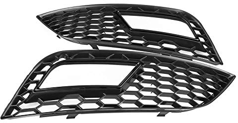 Nebelscheinwerfer Lampenabdeckung Kühlergrill Grill Frontstoßstange Nebelscheinwerfergitter 2 Stück für RS4 Stil glänzend schwarz Frontstoßstange Nebelscheinwerfer Grills Ersatz für B8.5