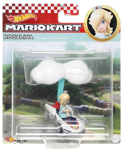 Hot Wheels Modellauto Die Cast Mario KART GLIDER Rosaline P-wing Cloud Glider Super Mario - Maßstab 1:64 Länge 5cm