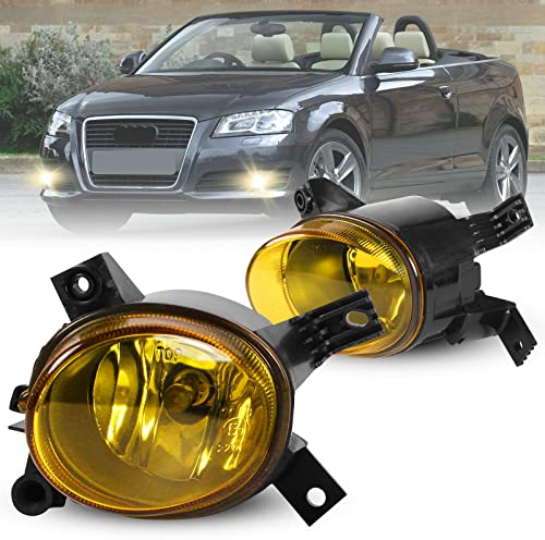 Nebelscheinwerfer für AUDI A3 Convertible (8P7) A3 (8P1/8PA) S-Line Stoßstange/S3 A4 Convertible (8H7/8HE) S-Line Version A4 (8EC/8ED) V-System,1 Paar Fahrerseite und Beifahrerseite, H11,gelb linse