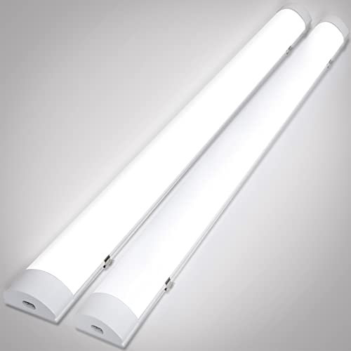 Sonnewelt 2 Stück LED Feuchtraumleuchte 60cm, 18W 1530LM Feuchtraumlampe, IP65 Wasserdichte Deckenleuchte Keller für Werkstattlampe Neonröhre, Neutralweiß